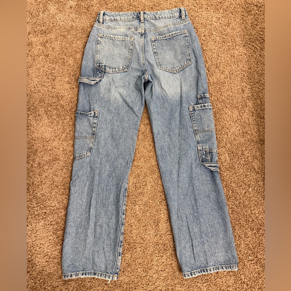 Garage Denim light-wash denim slouchy cargo jeans. - Picture 3 of 5